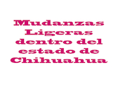 Mudanzas Ligeras dentro del estado de Chihuahua