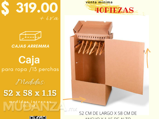 caja de carton tipo closet